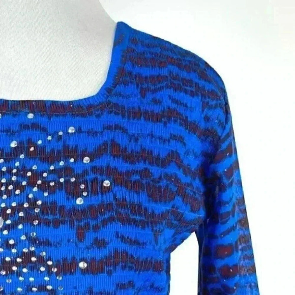 New Top 10 India tunic size FS black blue square - Picture 3 of 12